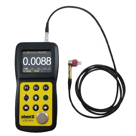 Phase Ii Ultrasonic Thickness Gauge, Thru Coat, High Precision, High Resolution, Inch/Metric, Software UTG-2675
